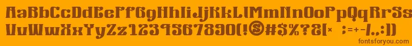 Шрифт gomarice mucha wo minagara milk tea – коричневые шрифты на оранжевом фоне