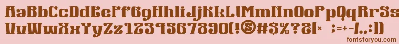 Czcionka gomarice mucha wo minagara milk tea – brązowe czcionki na różowym tle