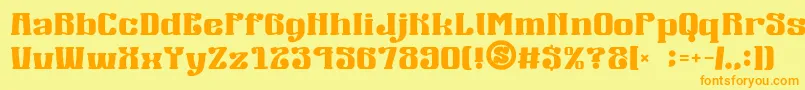 gomarice mucha wo minagara milk tea Font – Orange Fonts on Yellow Background