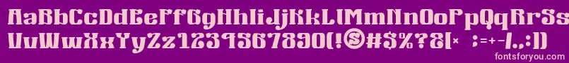 フォントgomarice mucha wo minagara milk tea – 紫の背景にピンクのフォント