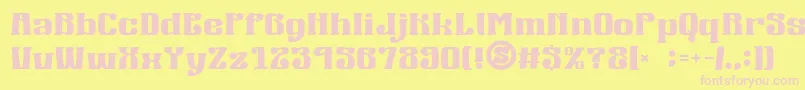 gomarice mucha wo minagara milk tea Font – Pink Fonts on Yellow Background