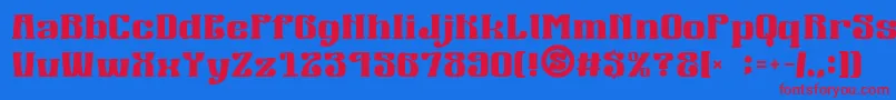 gomarice mucha wo minagara milk tea Font – Red Fonts on Blue Background