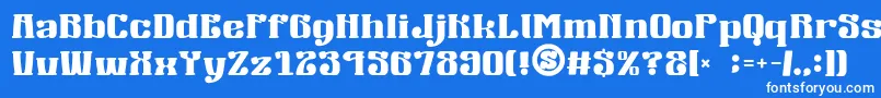 gomarice mucha wo minagara milk tea Font – White Fonts on Blue Background