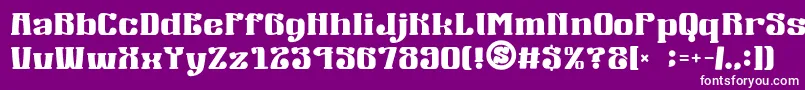 フォントgomarice mucha wo minagara milk tea – 紫の背景に白い文字