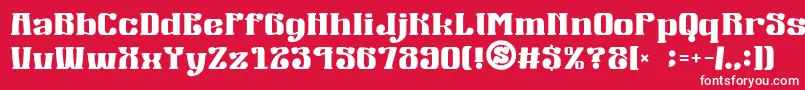 Шрифт gomarice mucha wo minagara milk tea – белые шрифты на красном фоне