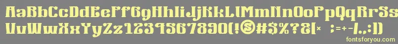 gomarice mucha wo minagara milk tea Font – Yellow Fonts on Gray Background