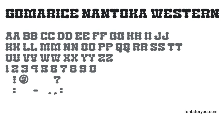 Шрифт Gomarice nantoka western – алфавит, цифры, специальные символы