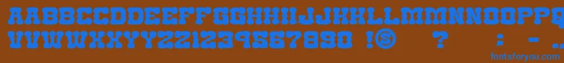 gomarice nantoka western Font – Blue Fonts on Brown Background