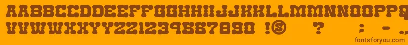 Fonte gomarice nantoka western – fontes marrons em um fundo laranja