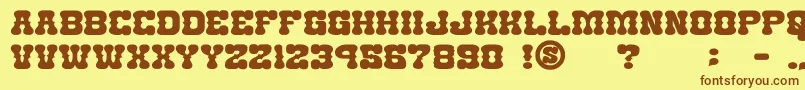 gomarice nantoka western Font – Brown Fonts on Yellow Background