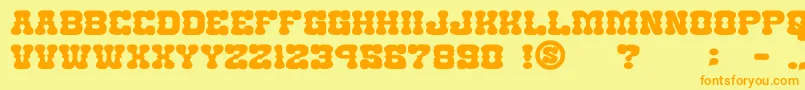 gomarice nantoka western Font – Orange Fonts on Yellow Background