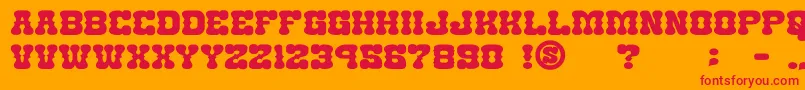 gomarice nantoka western Font – Red Fonts on Orange Background