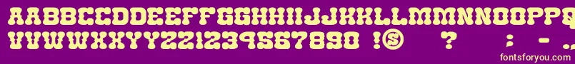 gomarice nantoka western-Schriftart – Gelbe Schriften auf violettem Hintergrund