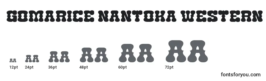 Gomarice nantoka western Font Sizes