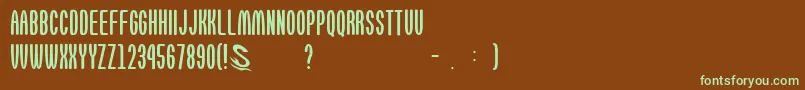 Czcionka gomarice omotenashi – zielone czcionki na brązowym tle