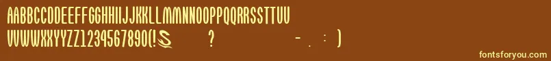 Czcionka gomarice omotenashi – żółte czcionki na brązowym tle