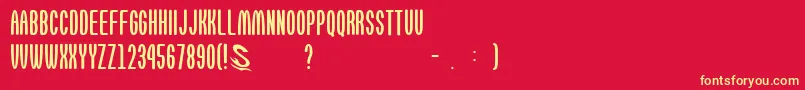 Czcionka gomarice omotenashi – żółte czcionki na czerwonym tle