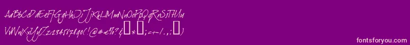 DearjoeItalic Font – Pink Fonts on Purple Background