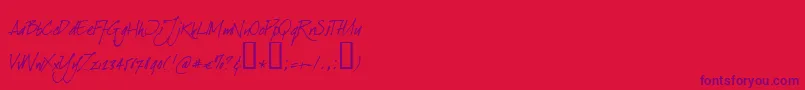 DearjoeItalic Font – Purple Fonts on Red Background