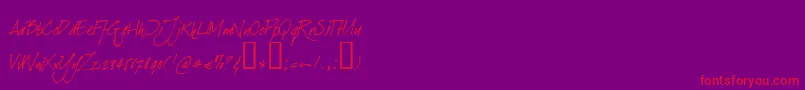 DearjoeItalic-Schriftart – Rote Schriften auf violettem Hintergrund