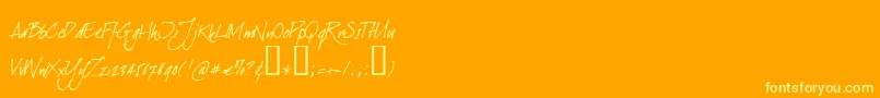 DearjoeItalic Font – Yellow Fonts on Orange Background