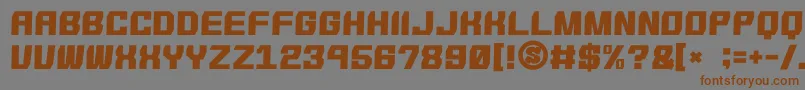 gomarice shmup in the zone Font – Brown Fonts on Gray Background