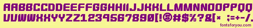 gomarice shmup in the zone Font – Purple Fonts on Yellow Background