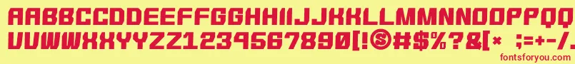 gomarice shmup in the zone Font – Red Fonts on Yellow Background