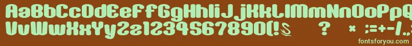 Шрифт gomarice sikakusimen – зелёные шрифты на коричневом фоне