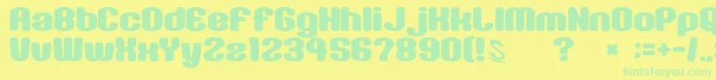 gomarice sikakusimen Font – Green Fonts on Yellow Background