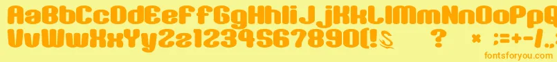 gomarice sikakusimen-Schriftart – Orangefarbene Schriften auf gelbem Hintergrund