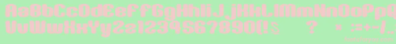 gomarice sikakusimen Font – Pink Fonts on Green Background