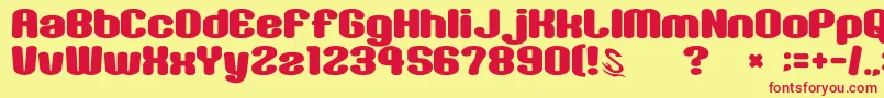 Шрифт gomarice sikakusimen – красные шрифты на жёлтом фоне