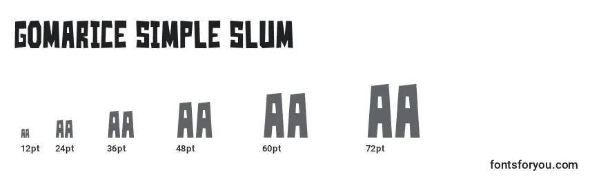 Размеры шрифта Gomarice simple slum