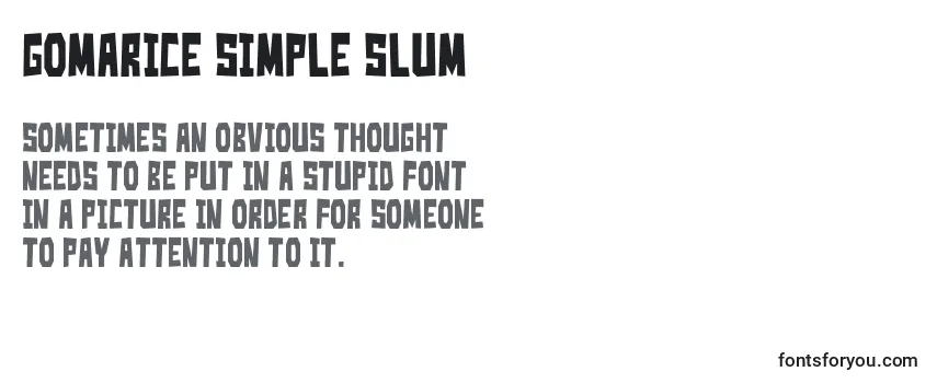 Gomarice simple slum Font