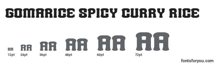 Größen der Schriftart Gomarice spicy curry rice