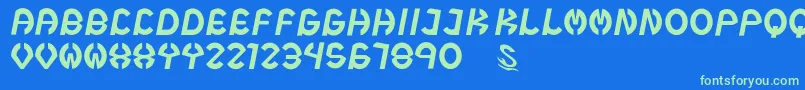 gomarice steel boy Font – Green Fonts on Blue Background