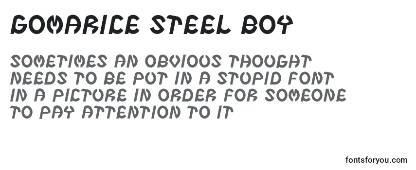 Überblick über die Schriftart Gomarice steel boy