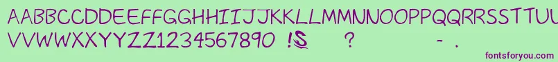 gomarice the past Font – Purple Fonts on Green Background