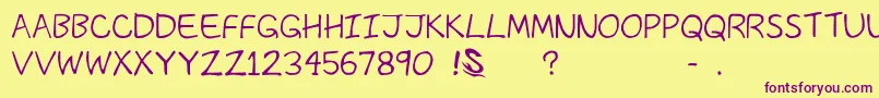 gomarice the past Font – Purple Fonts on Yellow Background