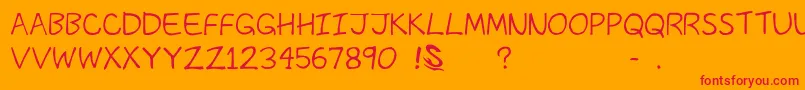 Czcionka gomarice the past – czerwone czcionki na pomarańczowym tle