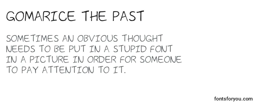Review of the Gomarice the past Font