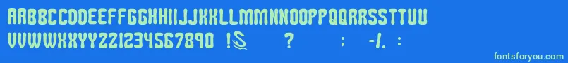 Шрифт gomarice tomipop – зелёные шрифты на синем фоне