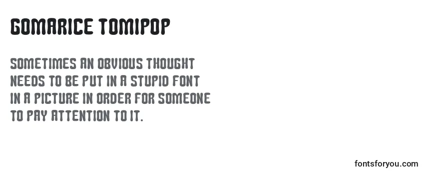 Review of the Gomarice tomipop Font