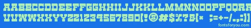 gomarice toy block maestro Font – Green Fonts on Blue Background