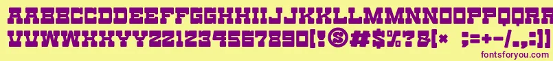 gomarice toy block maestro Font – Purple Fonts on Yellow Background