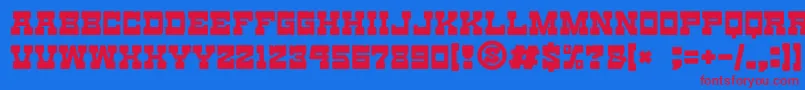 Czcionka gomarice toy block maestro – czerwone czcionki na niebieskim tle