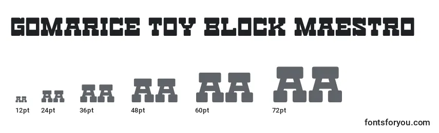Gomarice toy block maestro Font Sizes