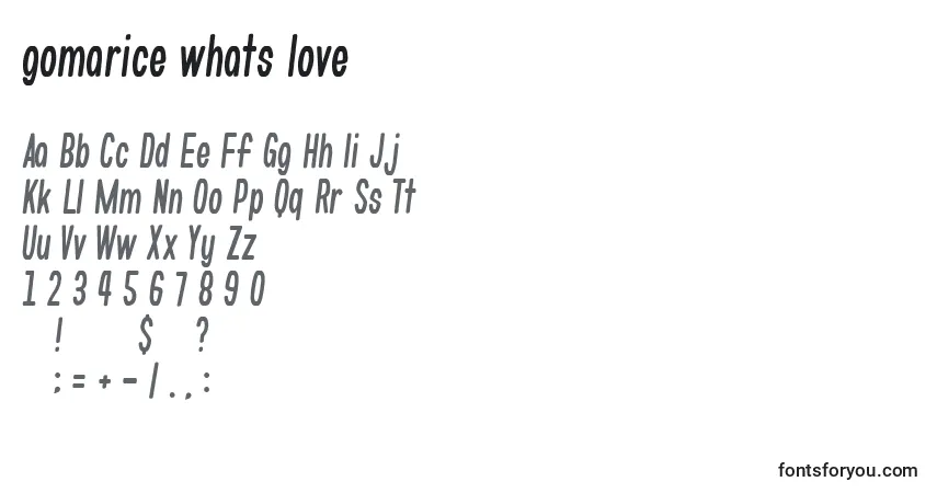 Fuente Gomarice whats love - alfabeto, números, caracteres especiales