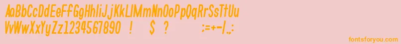 gomarice whats love-Schriftart – Orangefarbene Schriften auf rosa Hintergrund